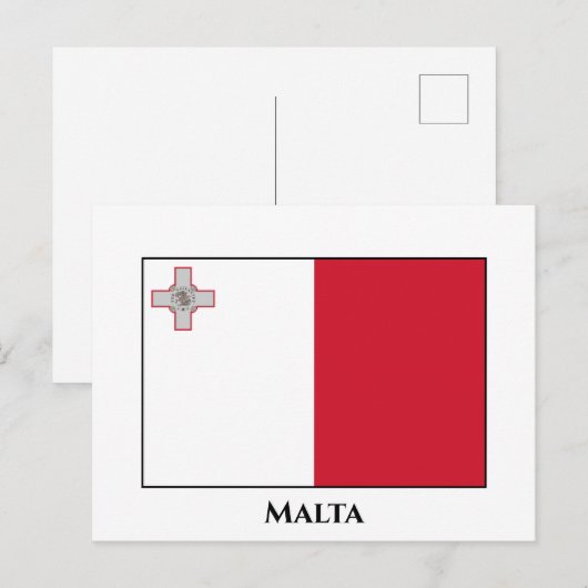 Maltese vlag briefkaart (Voorkant / Achterkant)