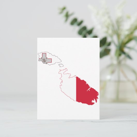 Maltese vlag briefkaart (Staand voorkant)