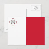 Maltese vlag briefkaart (Voorkant / Achterkant)