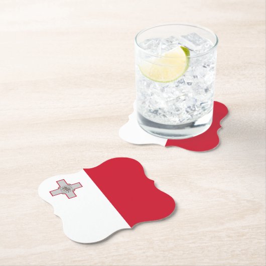 Maltese vlag kartonnen onderzetters (Insitu)