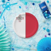 Maltese vlag papieren bordje (Feest)