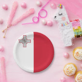 Maltese vlag papieren bordje (Feest)