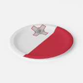 Maltese vlag papieren bordje (Gekanteld)