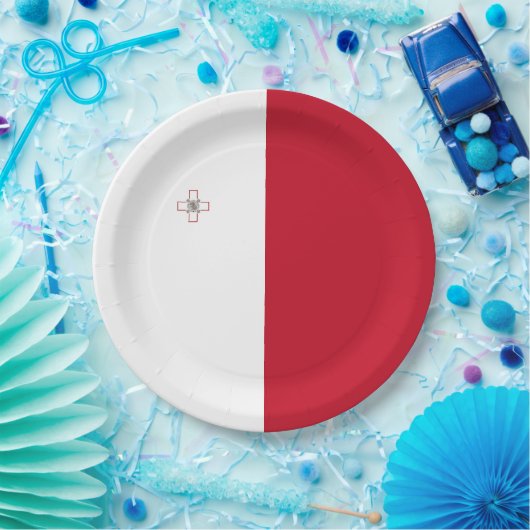 Maltese vlag papieren bordje (Feest)