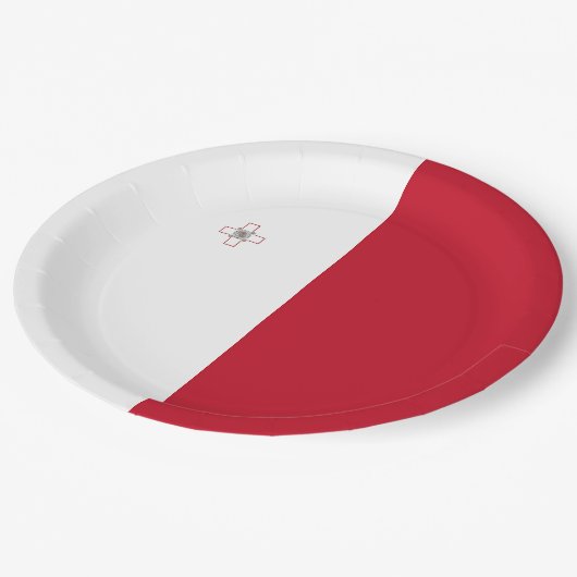 Maltese vlag papieren bordje (Gekanteld)