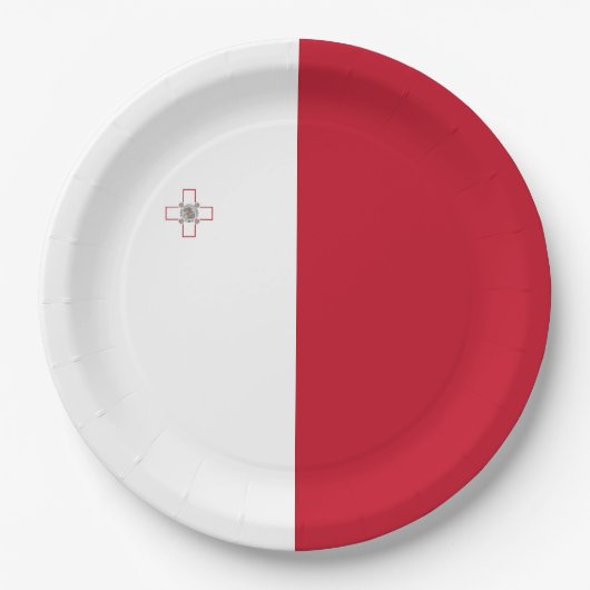 Maltese vlag papieren bordje (Voorkant)