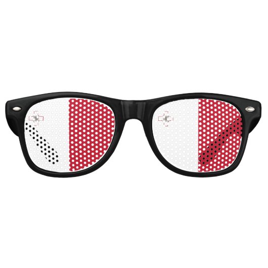 Maltese vlag retro zonnebril (Voorkant)