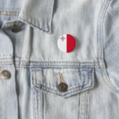 Maltese vlag ronde button 3,2 cm (In situ)