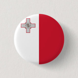 Maltese vlag ronde button 3,2 cm
