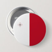 Maltese vlag ronde button 7,6 cm (Voorkant /achterkant)