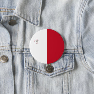 Maltese vlag ronde button 7,6 cm
