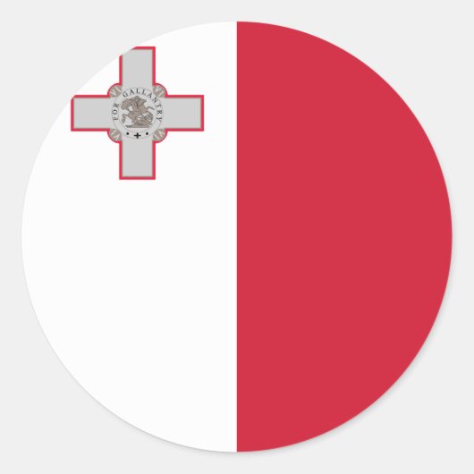 Maltese vlag ronde sticker (Voorkant)