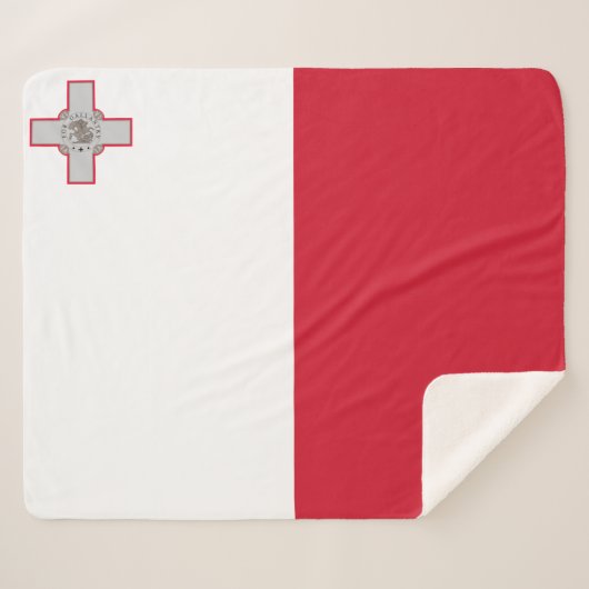 Maltese vlag sherpa deken (Voorkant (horizontaal))