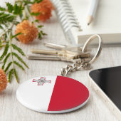 Maltese vlag sleutelhanger (Zijkant)