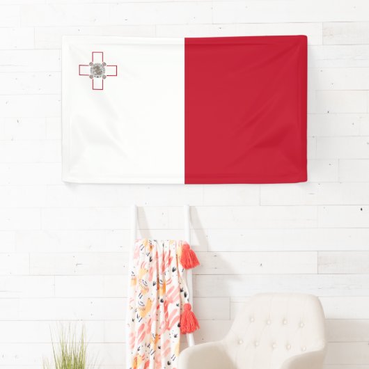 Maltese vlag spandoek (Insitu)