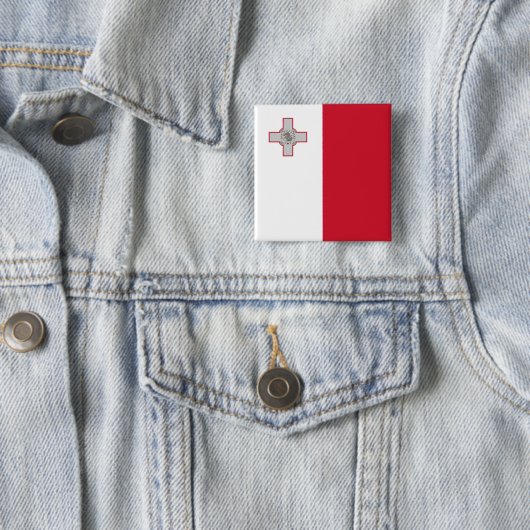 Maltese vlag vierkante button 5,1 cm (In situ)