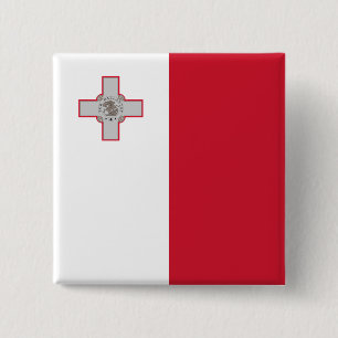Maltese vlag vierkante button 5,1 cm