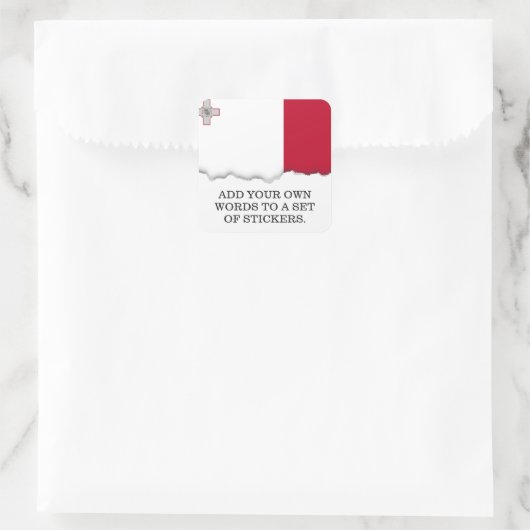 Maltese vlag vierkante sticker (Tas)