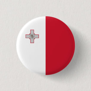 Maltese Vlag, Vlag van Malta Ronde Button 3,2 Cm