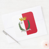 Maltese Vlag & Wapen, Vlag van Malta Vierkante Sticker (Envelop)