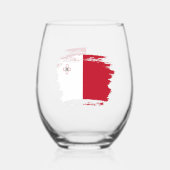 Maltese vlag wijnglas zonder voet (Achterkant)