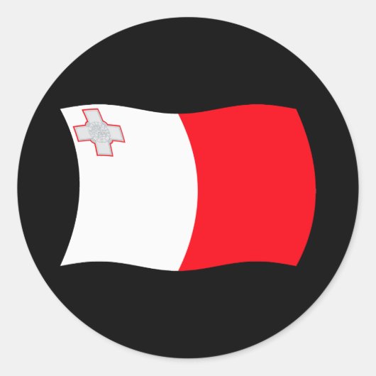 Maltese Vlagsticker Ronde Sticker (Voorkant)