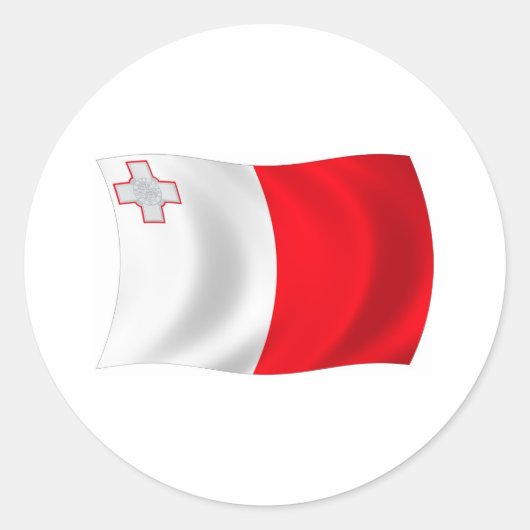 Maltese Vlagsticker Ronde Sticker (Voorkant)