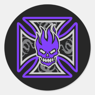 Maltese vlammende schedel Stickers