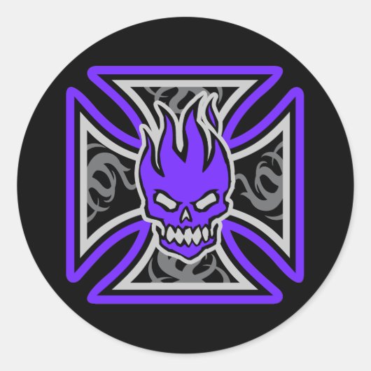 Maltese vlammende schedel Stickers (Voorkant)