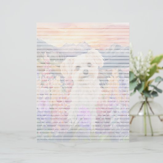 Maltese voering - briefpapier van 8,5 x 11 inch (Staand voorkant)