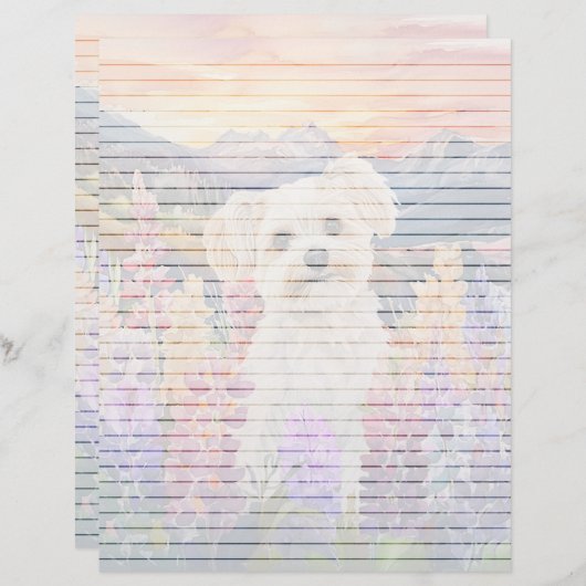 Maltese voering - briefpapier van 8,5 x 11 inch (Voorkant / Achterkant)