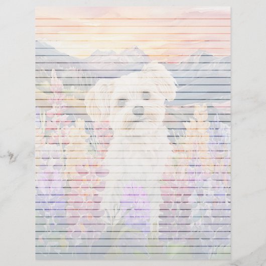 Maltese voering - briefpapier van 8,5 x 11 inch (Achterkant)