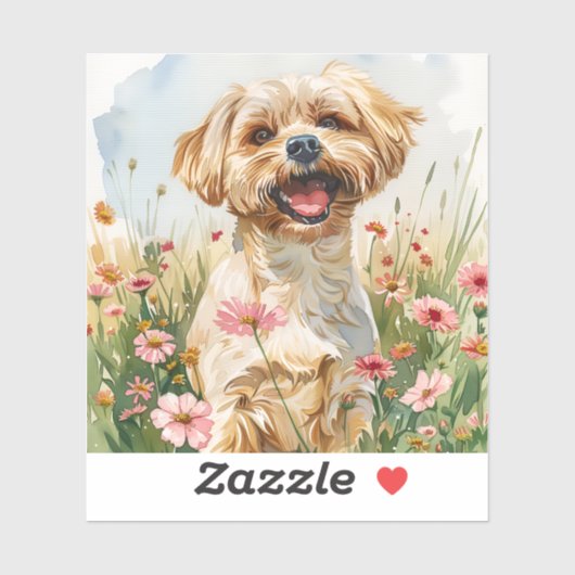 Maltese Watercolor Sticker (Vel)