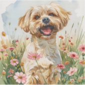 Maltese Watercolor Sticker (Voorkant)