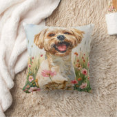 Maltese Watercolor Throw Pillow Kussen (Deken)