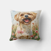 Maltese Watercolor Throw Pillow Kussen (Achterkant)