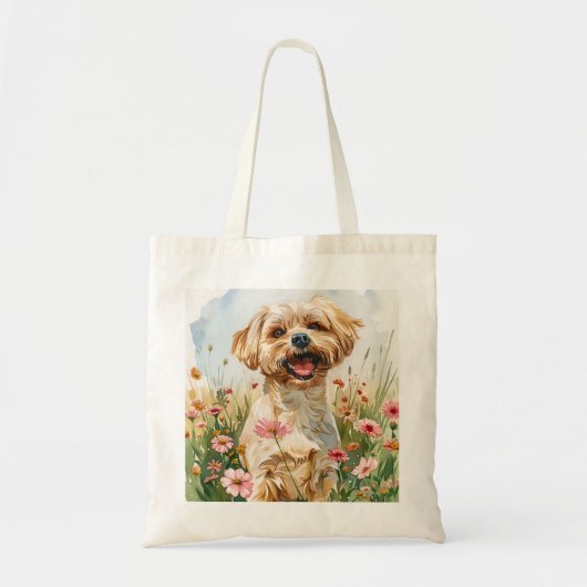 Maltese Watercolor Tote Bag (Voorkant)