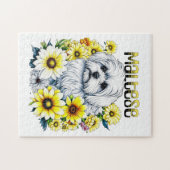 Maltese Waterverf Ai Art voor Hondenbezitters Legpuzzel (Horizontaal)
