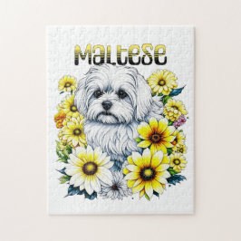 Maltese Waterverf Ai Art voor Hondenbezitters Legpuzzel
