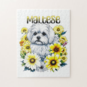 Maltese Waterverf Ai Art voor Hondenbezitters Legpuzzel