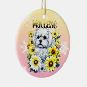 Maltese Waterverf Ai Art voor Hondenbezitters Ther Keramisch Ornament (Rechts)