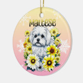 Maltese Waterverf Ai Art voor Hondenbezitters Ther Keramisch Ornament (Links)