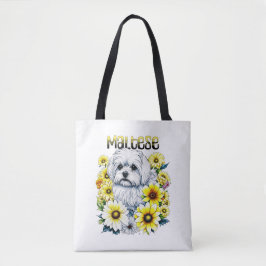 Maltese Waterverf Ai Art voor Hondenbezitters Tote Bag