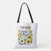 Maltese Waterverf Ai Art voor Hondenbezitters Tote Bag (Achterkant)