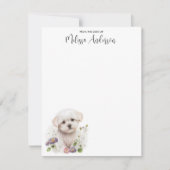 Maltese Waterverf van de Dog Cute Puppy Personated Notitiekaartje (Voorkant)