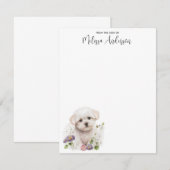 Maltese Waterverf van de Dog Cute Puppy Personated Notitiekaartje (Voorkant / Achterkant)
