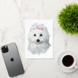 Maltese zoetheid engel op poten folie wenskaart