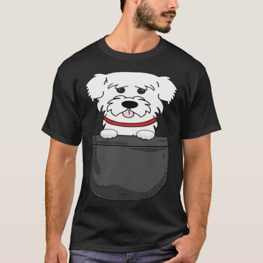 Malteser Mama Dad Dog in Bag T-shirt (Voorkant)
