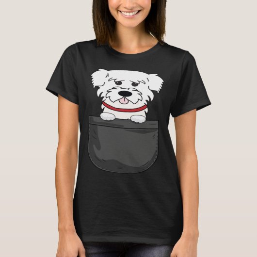 Malteser Mama Dad Dog in Bag T-shirt (Voorkant)