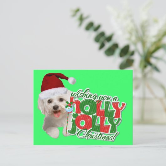 Maltezen hebben Holly Jolly Christmas Feestdagenkaart (Staand voorkant)